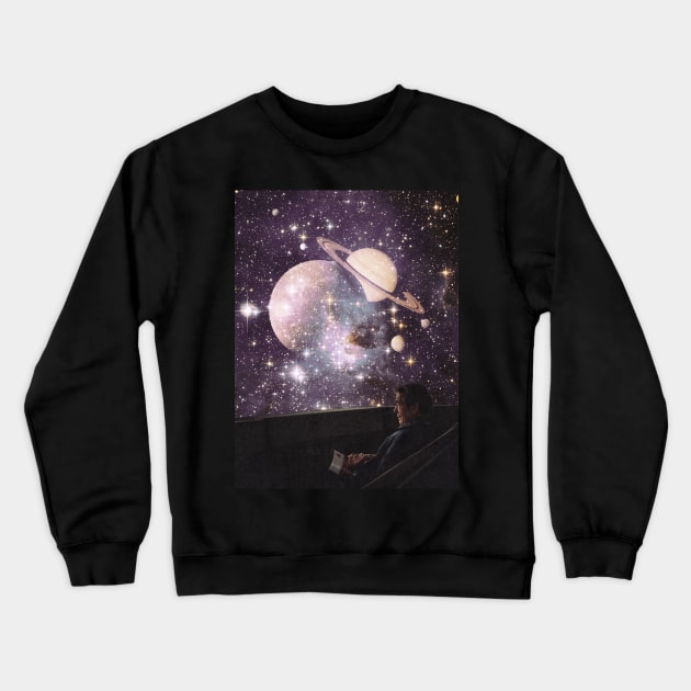 Cosmos Break - Space Aesthetic, Retro Futurism, Sci Fi Crewneck Sweatshirt by jessgaspar